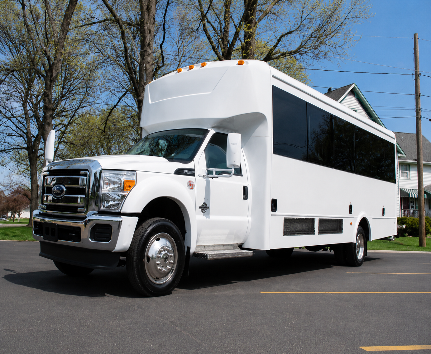 Luxury party bus for group transportation