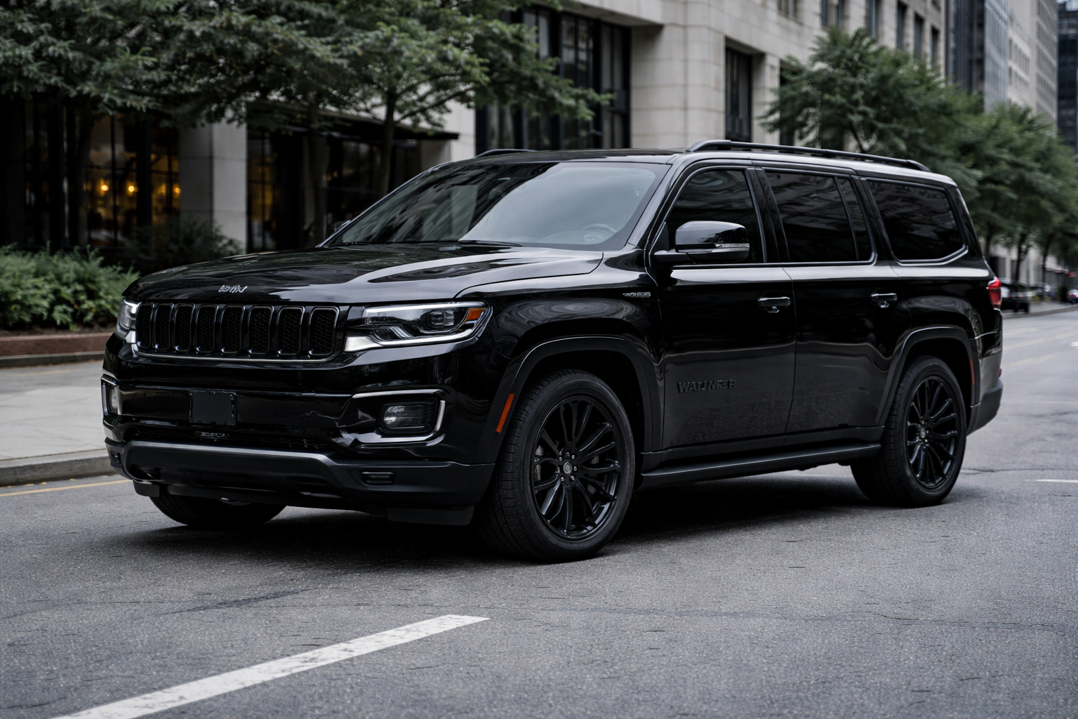 Luxury black SUV fleet for chauffeur transportation