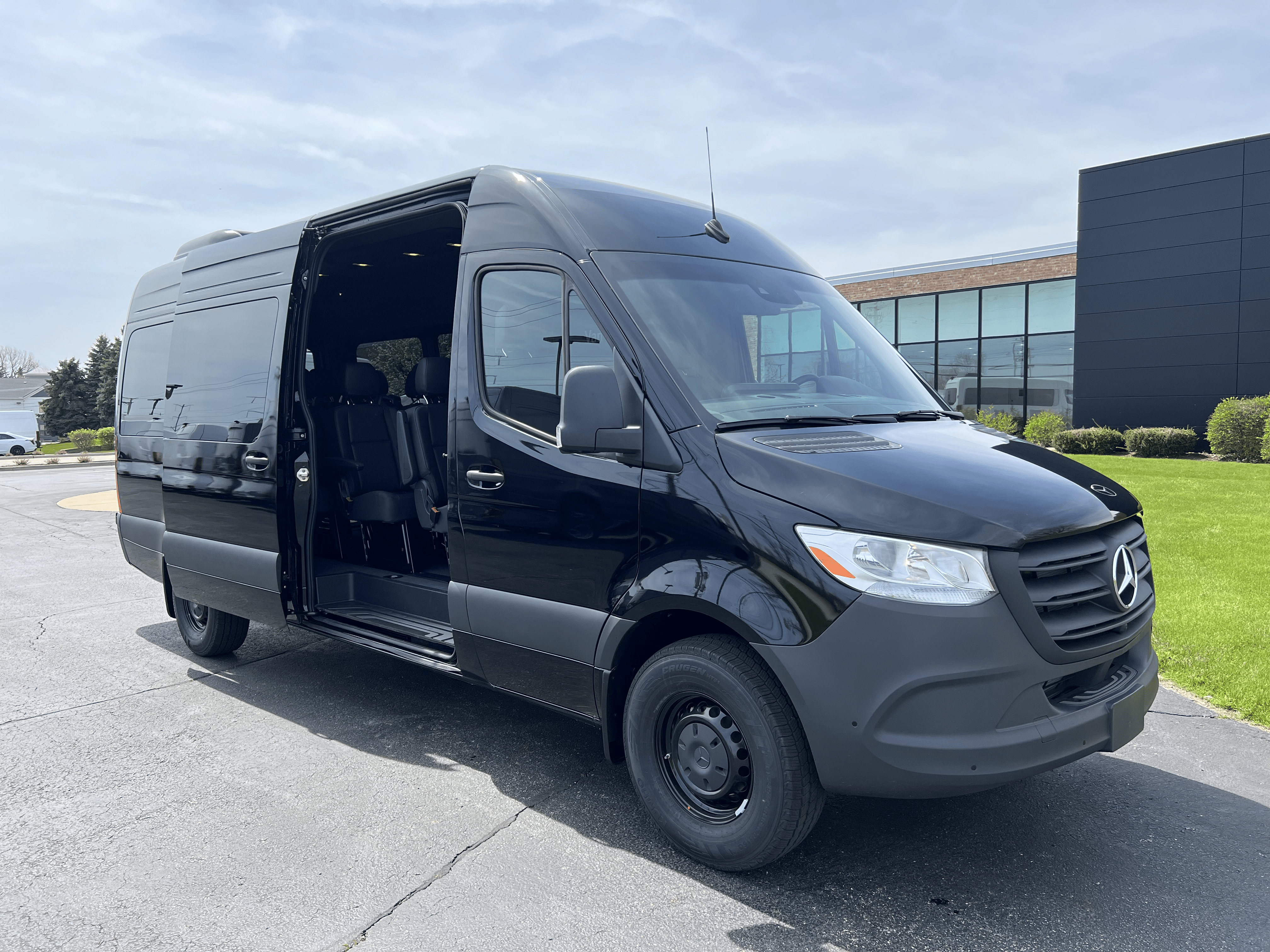Black Mercedes Sprinter Van luxury transportation